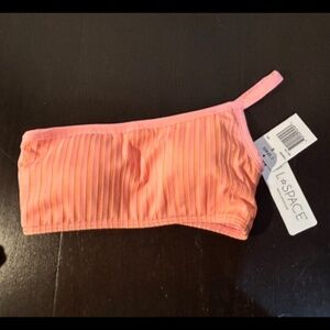 L*Space Axel Bikini Top Ribbed Crystal Pink Lemonade Size S - NWT